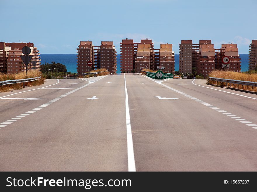 Arriving to the sea in Oropesa del mar, Spain