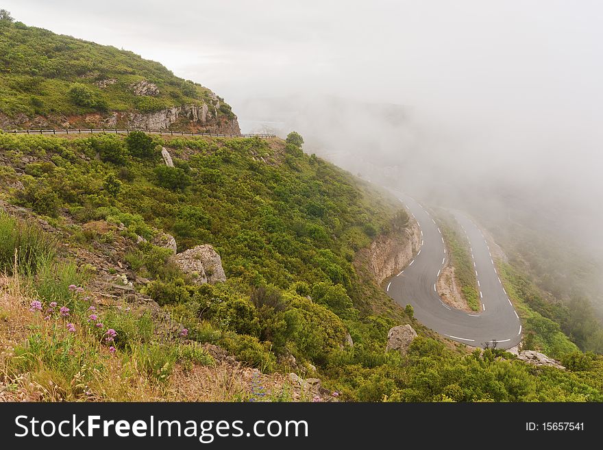 Road on the cliffs near Cassis, France