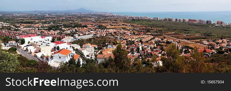 General view of Vinaros and Peñiscola in Castellon, Spain