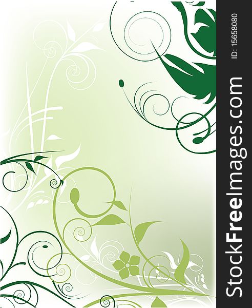 Green decorative design with place for text