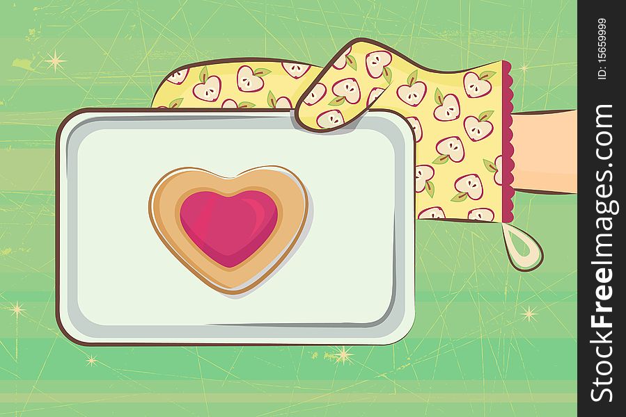 Love cookie with love concept vector