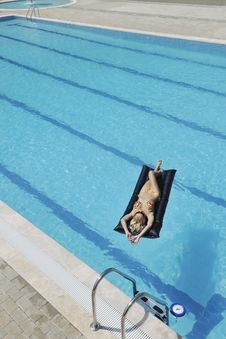 Woman Relax On Swimming Pool Royalty Free Stock Image Woman Relax On Swimming Pool Royalty Free Stock Image