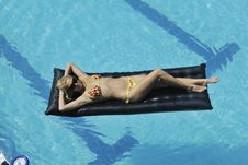 Woman Relax On Swimming Pool Royalty Free Stock Image Woman Relax On Swimming Pool Royalty Free Stock Image