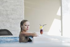 Woman Relax On Swimming Pool Stock Photography Woman Relax On Swimming Pool Stock Photography