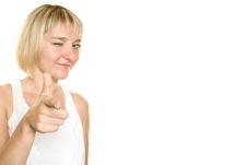 Young Girl Pointed A Finger In The Frame Royalty Free Stock Images Young Girl Pointed A Finger In The Frame Royalty Free Stock Images