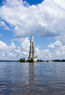 Belltower On River Volga, Kalyazin, Russia Royalty Free Stock Photography Belltower On River Volga, Kalyazin, Russia Royalty Free Stock Photography