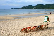 Beach Chair On The White Sand Beach Stock Photos Beach Chair On The White Sand Beach Stock Photos