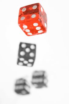 Four Red And Gray Playing Bones Royalty Free Stock Photos Four Red And Gray Playing Bones Royalty Free Stock Photos
