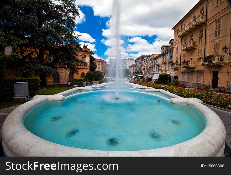 Main fountain of a little spa town in italy, Acqui Terme. Main fountain of a little spa town in italy, Acqui Terme