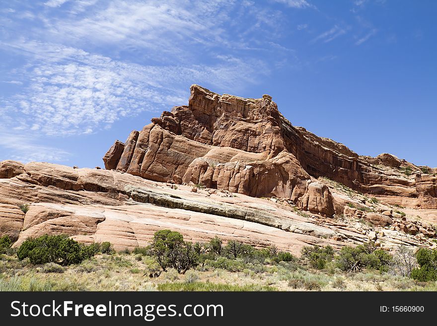 Desert landscape in the arches national parc in utah. Desert landscape in the arches national parc in utah