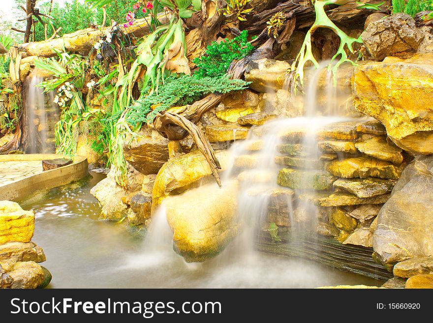 Artificial Waterfall Central Of The City