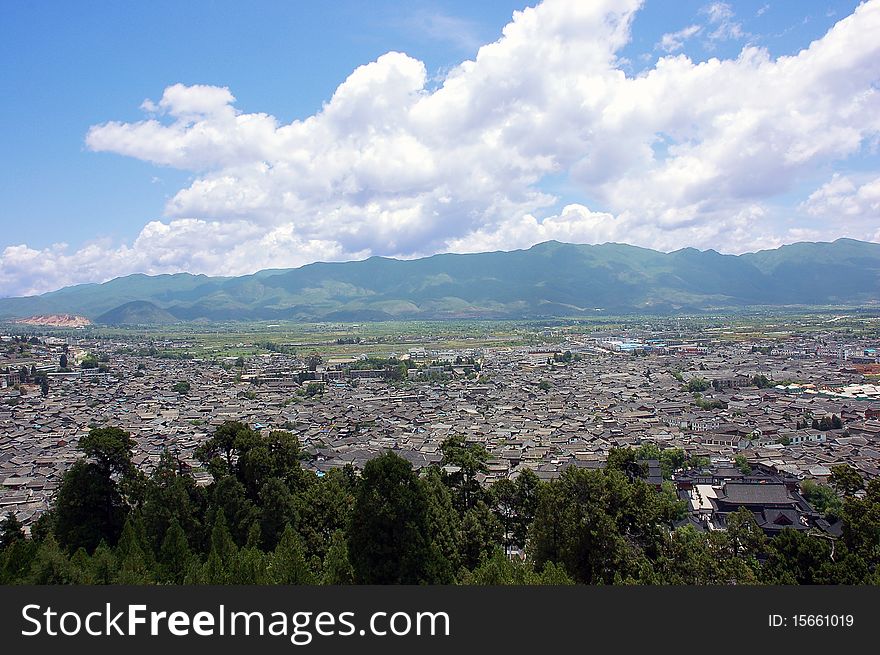 The overlooking of the Dayan ancient town. The overlooking of the Dayan ancient town