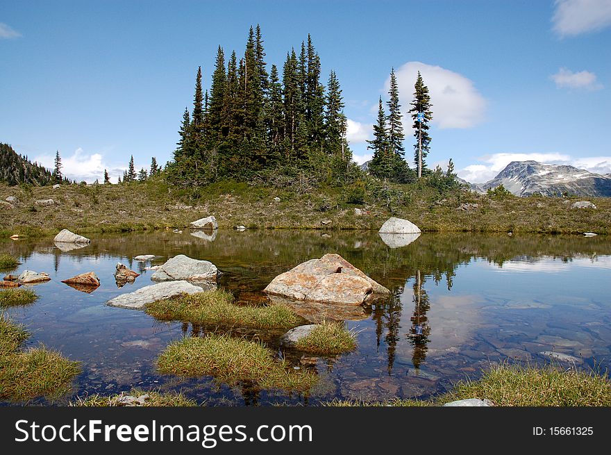 Peaceful Pond, High Note Trail, Whstler, British Columbia. Peaceful Pond, High Note Trail, Whstler, British Columbia