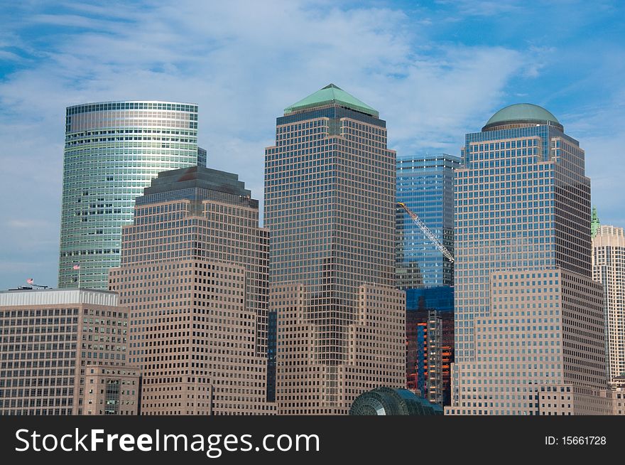 A shot of buildings in new york city. A shot of buildings in new york city