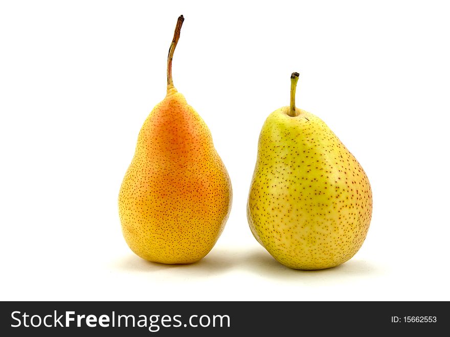 Two pears isolated on a white background. Two pears isolated on a white background.