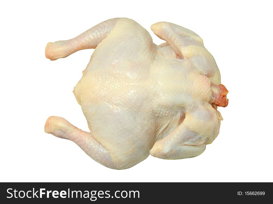 Raw chicken isolated on white background