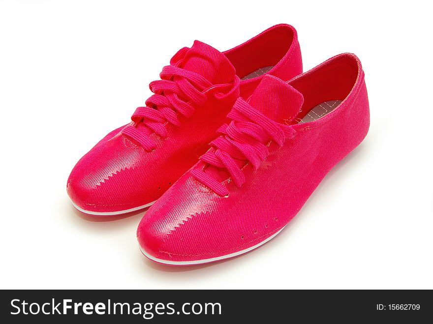 Close-up of red  shoes isolated on white