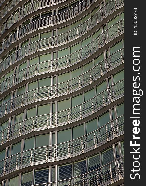 Abstract architecture feature of repeating rails on balconies. Abstract architecture feature of repeating rails on balconies