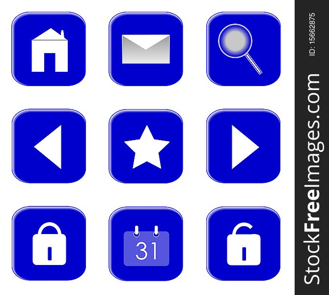 Icons for website and internet (Blue 1)