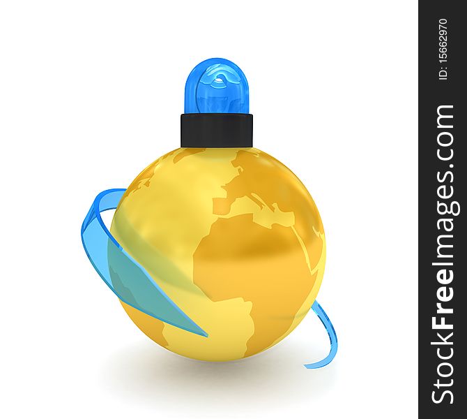 Globe over white background. 3d rendered image