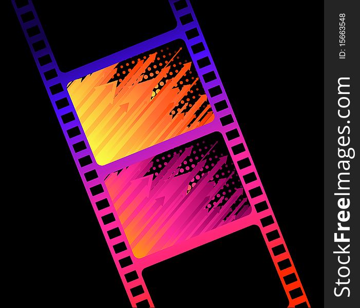 Blank film colorful strip for a design