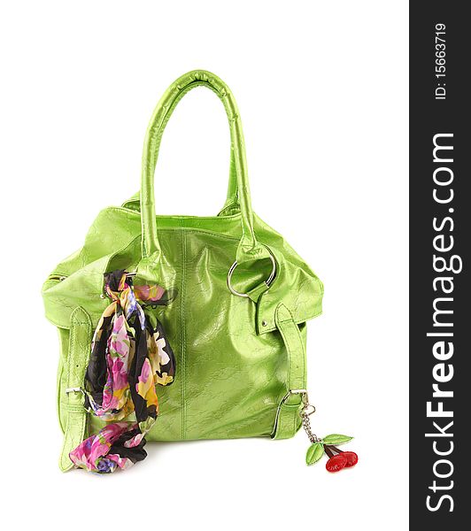 Green Women Bag Isolated With Path