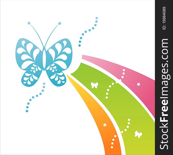 Colorful background with decorated butterfly. Colorful background with decorated butterfly