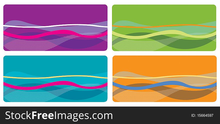 Wave pattern in four different colors