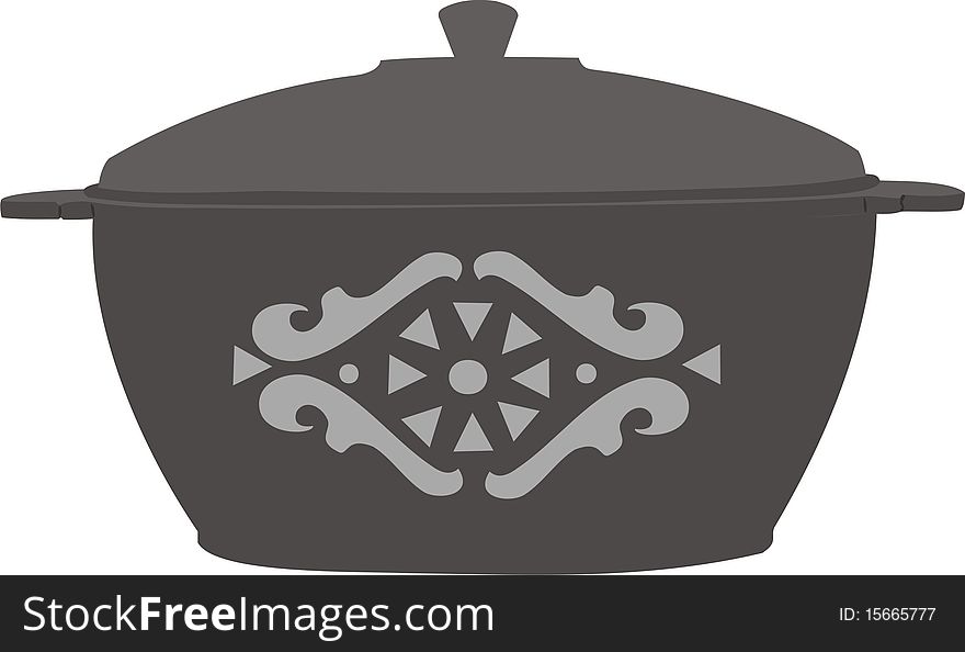 A pig-iron pan for cooking