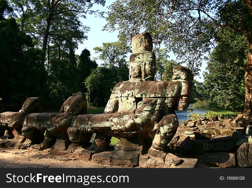 Stone sculpture in Angkor Wat, Cambodia. Stone sculpture in Angkor Wat, Cambodia