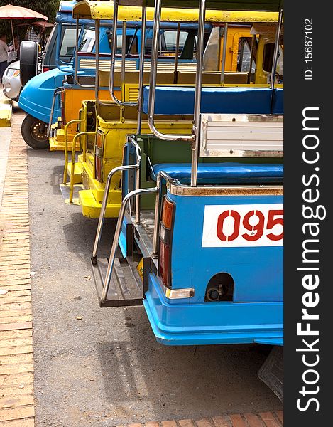 The countryside tuk tuk in Ayutthaya District Thailand, The old capital city