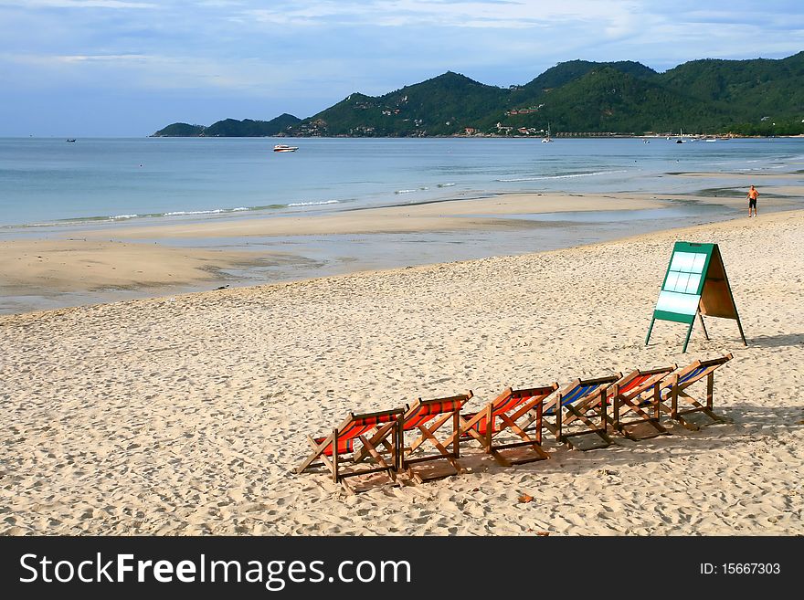 Beach Chair at Samui Island in Thailand. Beach Chair at Samui Island in Thailand