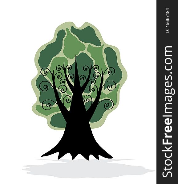 Abstract tree in green colors, symbol of nature. Abstract tree in green colors, symbol of nature