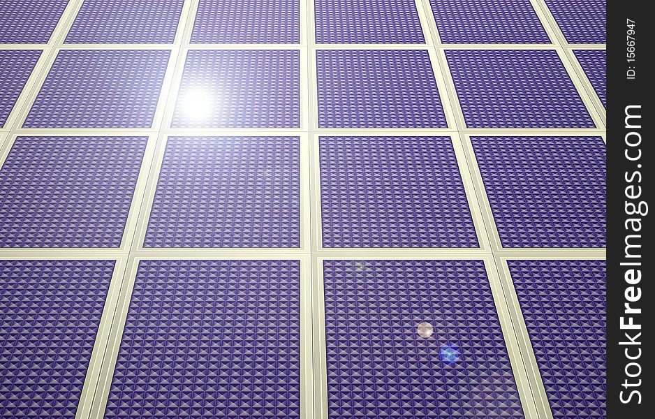 Energy solar panel blue background