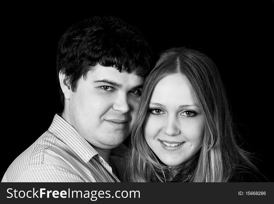 A young couple in love. shooting people in the studio