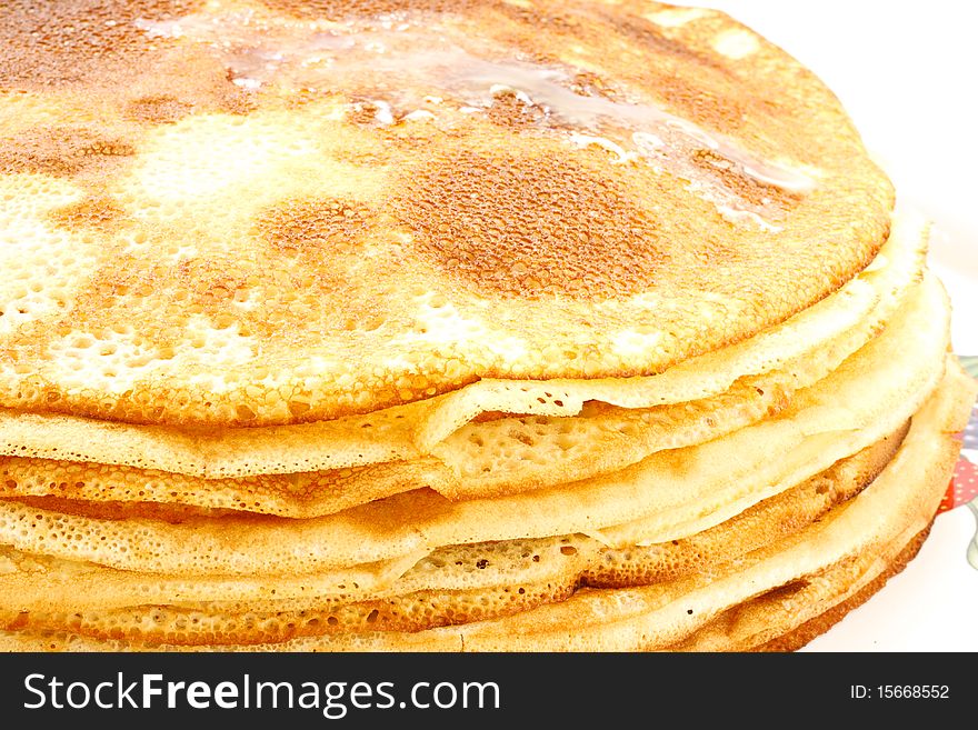 Many delicious crepes isolated on a white background. Many delicious crepes isolated on a white background