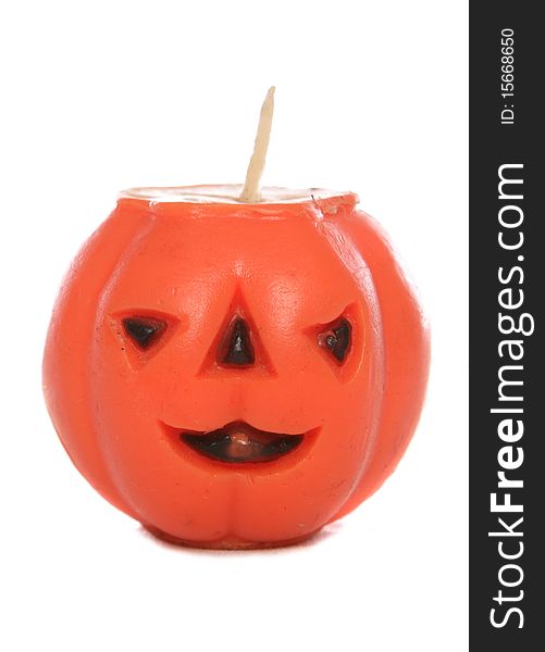 Halloween pumpkin candle