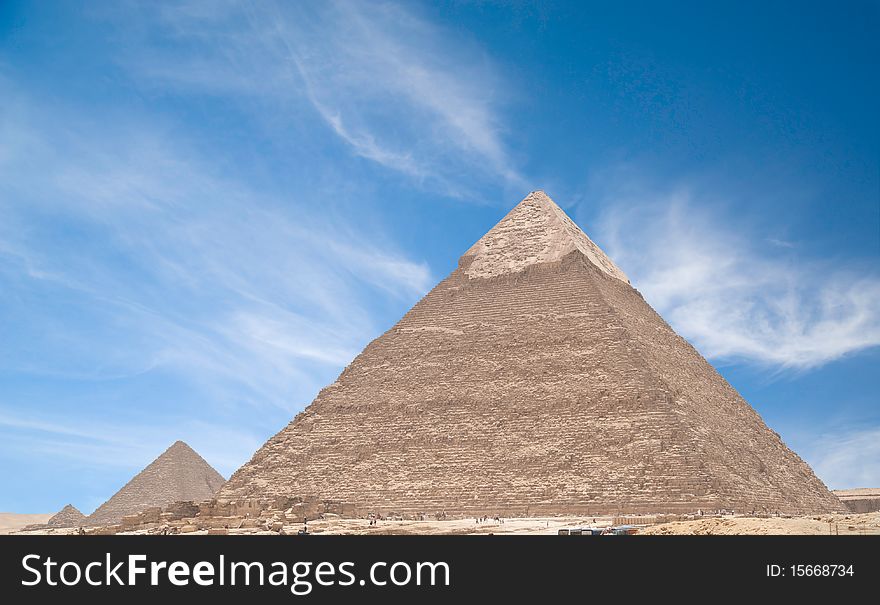 This ancient great Pyramids of Giza in Egypt