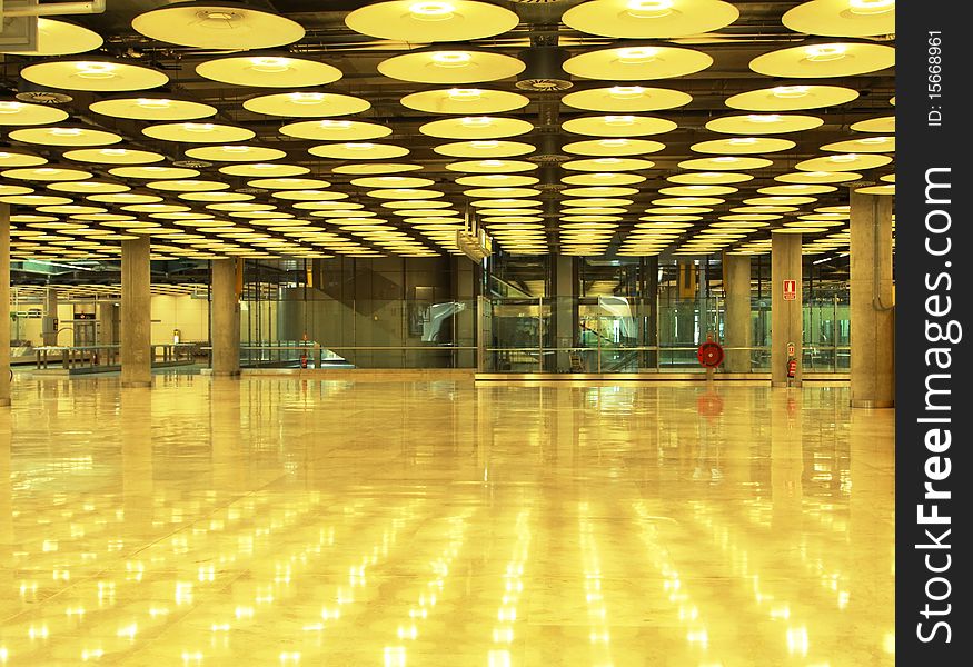 Well iluminated room for passengers in transit in a european airport. Well iluminated room for passengers in transit in a european airport