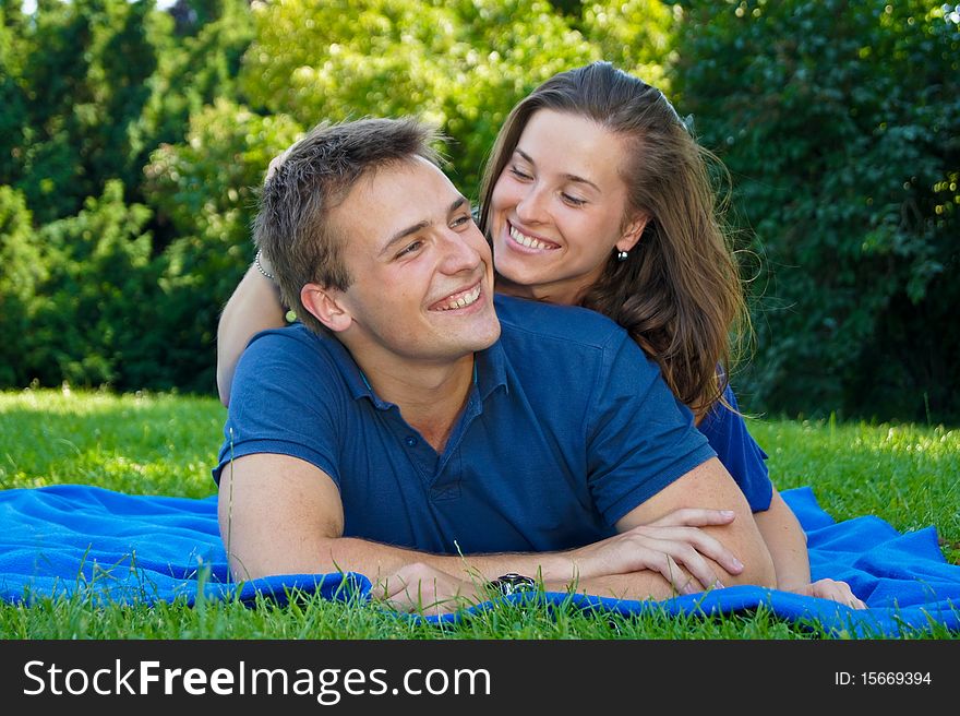 Attractive Young Couple In Nature