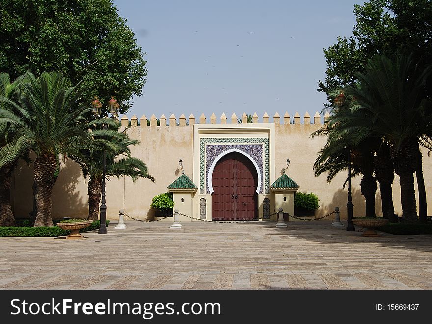 A wall which protects the Royal palace in fes. A wall which protects the Royal palace in fes