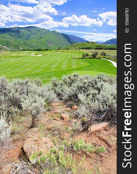 Green golf course in Colorado. Green golf course in Colorado