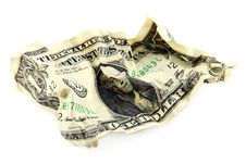 Crumpled One American Dollar Royalty Free Stock Images Crumpled One American Dollar Royalty Free Stock Images