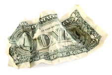 Crumpled One American Dollar Stock Photography Crumpled One American Dollar Stock Photography