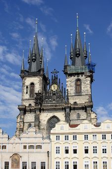 St. Teyn Gothic Cathedral On Old Town Square Royalty Free Stock Photos