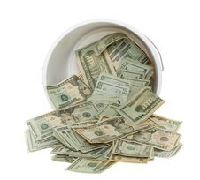 Twenty Dollar Bills Spilling Out Of Bucket Stock Photos Twenty Dollar Bills Spilling Out Of Bucket Stock Photos