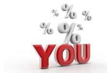 You And Percentage Stock Image