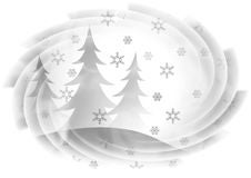 Firs And Snowflakes Stock Photos