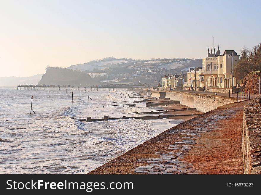 Teignmouth sea front in the winter. Teignmouth sea front in the winter