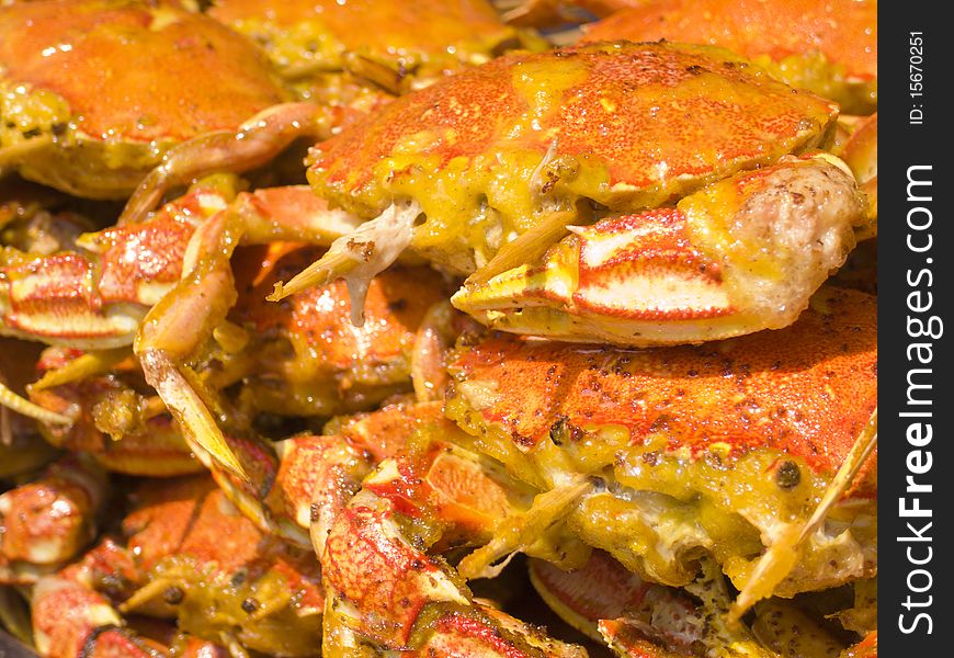 Crab is Chinese famous food for sunlight